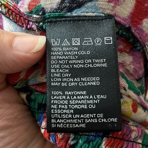 Urban Outfitters Lola Wide Leg Jumpsuit Small Floral Smocked Halter Colorful - Picture 7 of 8